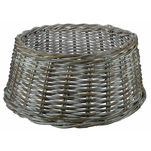 Longacres Weihnachtsbaumschürze aus Ratten/Weidengeflecht, gekalkt, Weiß, 60 cm, für Weihnachten, Tischschmuck