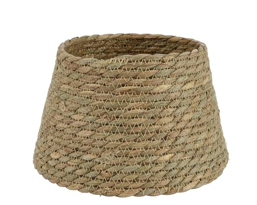 Kaemingk Weihnachtsbaumrock aus Gras 25x15cm - für Bäume bis 60cm - Abdeckung Weihnachtsbaumständer - Christbaumständer Hülle - Tannenbaum Korb - Weihnachtsbaumkragen - Natur Braun