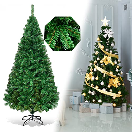 COSTWAY 150/180/210/240cm Künstlicher Weihnachtsbaum, Tannenbaum mit Metallständer, Christbaum PVC Nadeln, Kunstbaum Weihnachten ideal für Zuhause, Büro, Geschäfte und Hotels, Grün (180cm)