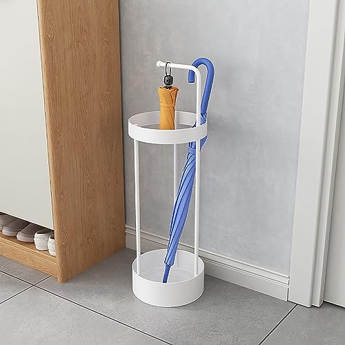 WUNMSKZR Premium-Schirmständer-Or ganizer aus Stahl für den Eingangsbereich, langlebiger und stilvoller Metallhalter für Zuhause und Büro, platzsparender Eingangsbereich-Organizer , weiß