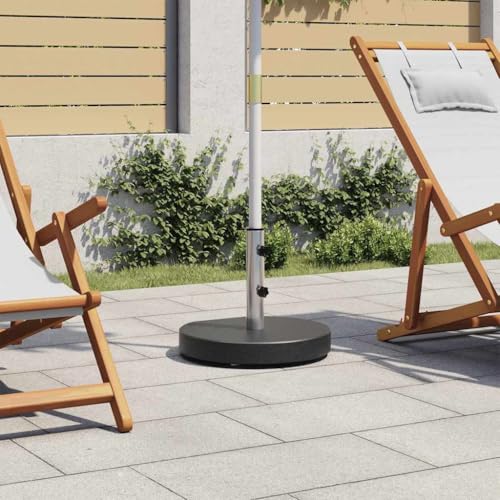 Teenpull Sonnenschirmständer Granit 28,5 kg Rund Schwarz, Robuster Schirmständer mit Rollen für Garten, Terrasse und Balkon, Inklusive Adapter für 38/48mm Masten