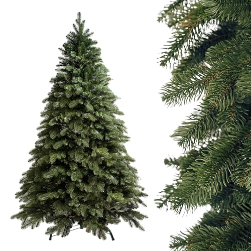 SMEREKA® Künstlicher Weihnachtsbaum 180 cm [Spritzguss 100% 3D-Zweigen mit 2155 Spitzen, dicht] Naturgetreuer, Made in EU - Nordmanntanne Tannenbaum Künstlich mit Metallständer - Christbaum