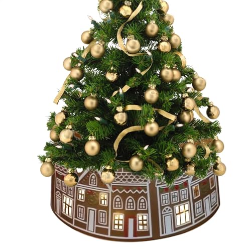 Weihnachtsbaumkragen – Lebkuchenhaus Weihnachtsbaum Rock Kragen | LED Weihnachtsbaum Kragen | Wiederverwendbare Weihnachtsbaum Ring Korb Abdeckung Dekorationen für Weihnachtsbaum