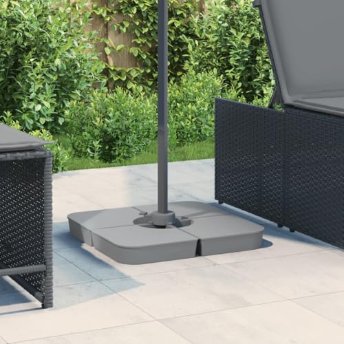 Gecheer 4-TLG. Kreuzfuß-Schirmständer- Set 100 kg PP, Sonnenschirmständer, Ampelschirm-Ständer, Sonnenschirmfuß, Schirmständer