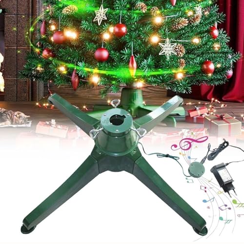 Rotierender Weihnachtsbaumständer for 8,5 Fuß großen künstlichen Weihnachtsbaum, um 360° drehbarer Weihnachtsbaumständer mit Musik, verstellbarer elektrischer künstlicher Weihnachtsbaumhalter(Stan dard