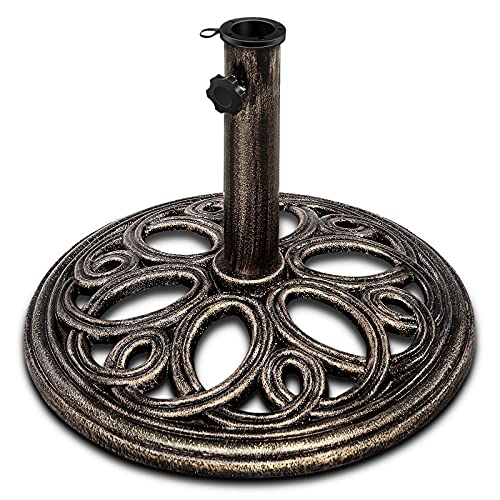 KOMFOTTEU Sonnenschirmständer Metall, Schirmständer für Schirmstock 38/48mm, Schirmhalter rostfrei & robust, Balkonschirmständer & Sonnenschirmfuß für Markt, Terrasse, Outdoor