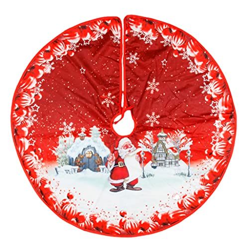 33 Zoll Weihnachtsbaum Rock Ornament Santa Elch Baum Röcke Matte Boden Dekoration Indoor Outdoor Urlaub Party Baum Rock Muster