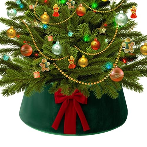 Künstlicher Weihnachtsbaum-Kragen | Plüschige Winterferiendekoration - Weihnachtsbaum Korb Kragen,für Wohnzimmer Schlafzimmer Wohnung Eingangsbereich Büros Party Foto Hintergründe