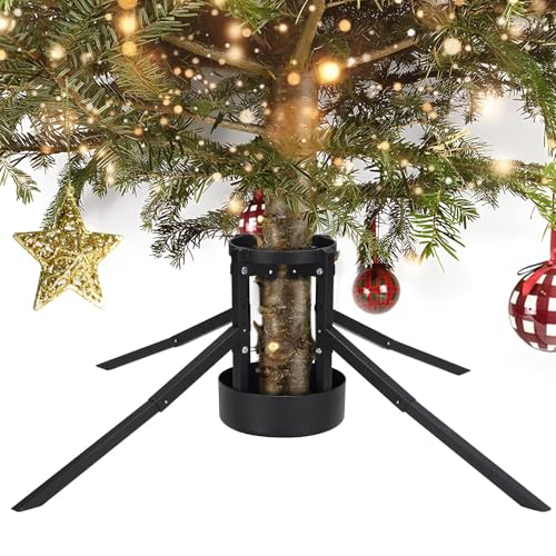 DAKEPOLE Weihnachtsbaumständer, Stabile Abnehmbare Weihnachtsbaumständer Baumhalter für Lebenige Weihnachtsbaum Stämme, Schwarz Christbuamständer Passt bis zu 220 cm Echte Bäume