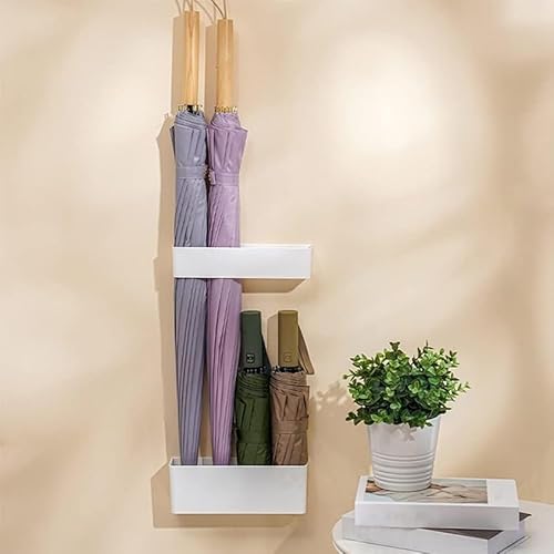 MESCXTY Schirmständer, weißer Ständer, Stockhalter, mit Abtropfschale, platzsparender Organizer, Home-Office-Dekor (weiß)