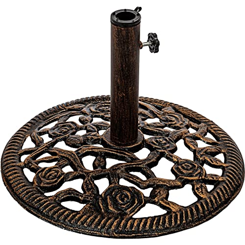 STILISTA Sonnenschirmständer aus Gusseisen für 38/48mm Gestänge, Farbwahl, Messing