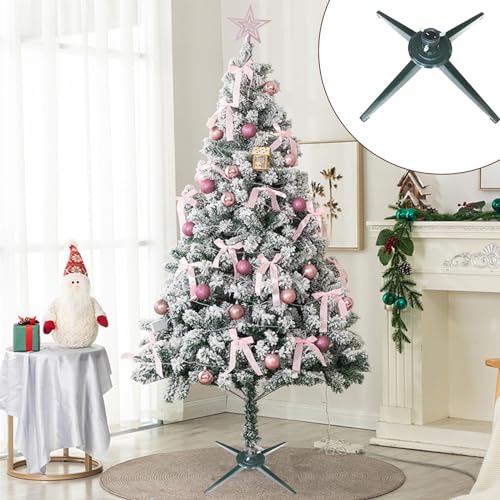 Weihnachtsbaumständer für lebende Bäume, 2,2 cm Loch, stabiler Kunststoff, so stark wie Metall, Weihnachtsbaumständer mit Erdspieß für 2,4 m hohe Baumschmuck