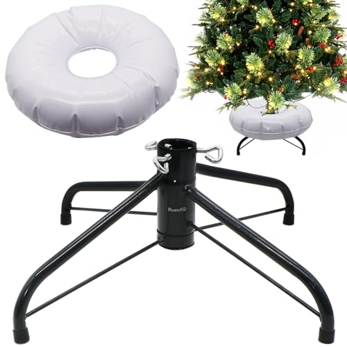 RUENXG Weihnachtsbaumständer, faltbar, künstlicher Baumhalter, robust, universell für 1,2 m bis 2,1 m künstlichen Weihnachtsbaum, 15 cm, Schwarz