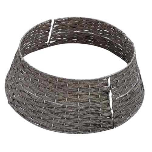 VALICLUD Weihnachtsbaumkragen Kunststoff Baumrock Klein Grau mit Rundem Korb Weihnachtsbaumunterrock für Innen und Außendekoration