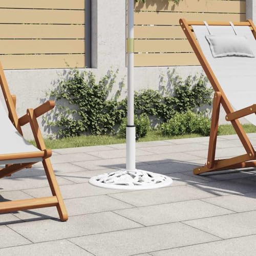 Frdhee Schirmständer Terrassenschirmständer,S onnenschirmständer Weiß 12 kg 48 cm Gusseisen für Sonnenschirme,Ampelschirm e und Gartenmöbel