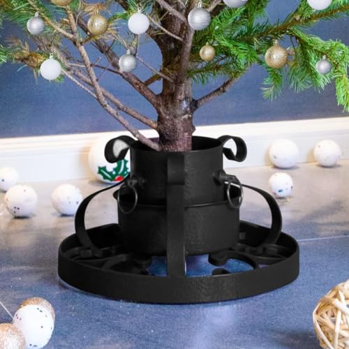 pille gartenwelt Schwarzer Eleganter Weihnachtsbaumständer im Antik-Look bis 210 cm Höhe des Baums