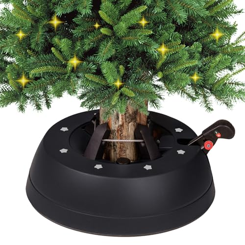 Kamai Stabiler Christbaumständer für Baumhöhe bis 2m, mit Fußpedal und Einseiltechnik, inkl. 2L Wassertank, Weihnachtsbaumständer mit Sicherheitssystem, Anthrazit