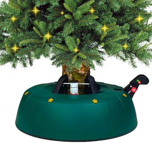 Stabiler Christbaumständer für Baumhöhe bis 3m, mit Fußpedal und Einseiltechnik, inkl. 3L Wassertank, Weihnachtsbaumständer mit Sicherheitssystem, Grün (Matt) – Kamai Start 3.0