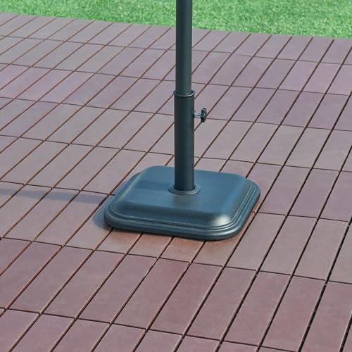 casa.pro Sonnenschirmständer Biccari Betonsockel 11 kg Sonnenschirmhalter für Schirmstöcke Ø30/34/38/45 mm Sonnenschirmfuß 35 x 35 x 4,5 cm inkl. Adapterringe Schwarz