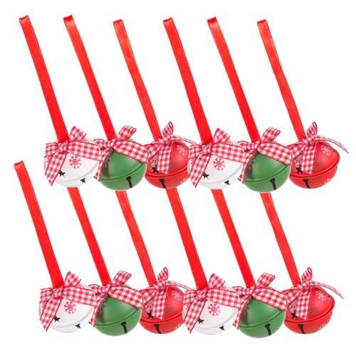 Amosfun Material Weihnachtsglocken Bowknot 12 Pack Einzigartige Weihnachtsbaum Decke Hängende Dekorationen