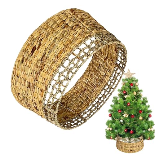 Korbbaumkragen | Weihnachtsbaum-Bodenabdec kung, Korb, Baumrock, Bauernhaus-Weihnachtsbaum kragen, rustikaler Rattan-Baumständer für Urlaubsdekoration