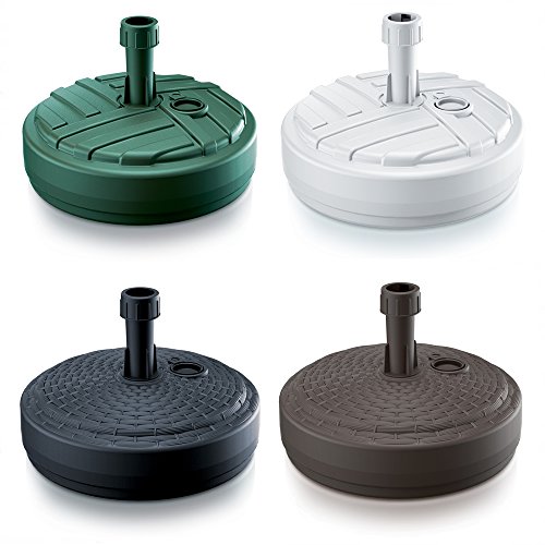 Sonnenschirmständer Schirmständer Ständer Schirmhalter Rund Rattanoptik oder Board Design 10 L 4 Farben wählbar von rg-vertrieb (Board Rund Dunkelgrün)