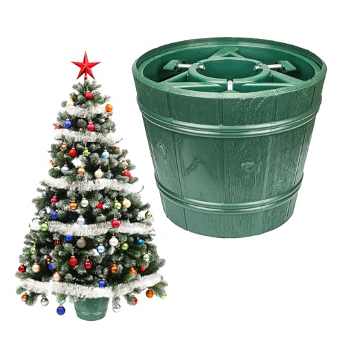 Christbaumständer Kunststoff D 30 cm grün Holzdekor Weihnachtsbaumständer