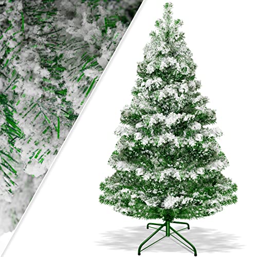 KESSER® Weihnachtsbaum künstlich 180cm mit 588 Spitzen, Tannenbaum künstlich Edeltanne Schnellaufbau inkl. Christbaum-Ständer, Weihnachtsdeko – Schnee 1,8m