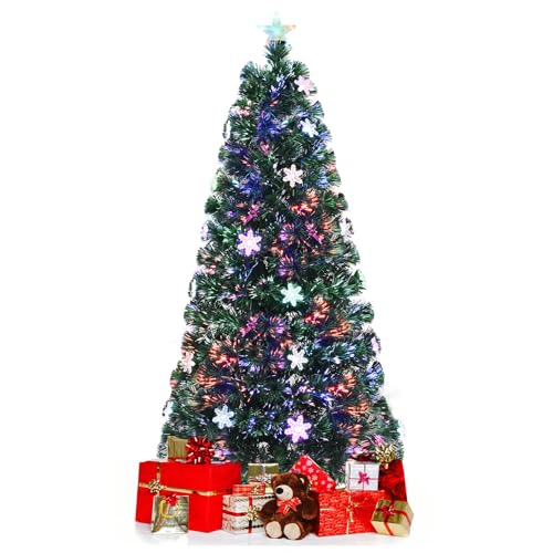 KOMFOTTEU LED Künstlicher Weihnachtsbaum, Tannenbaum mit Sternspitze Farbwechsel, Christbaum grün aus primium PVC Nadeln, Christmas Tree für Zuhause Büro Geschäfte (180 cm) KOMFOTTEU LED Künstlicher Weihnachtsbaum, Tannenbaum mit Sternspitze Farbwechsel, Christbaum grün aus primium PVC Nadeln, Christmas Tree für Zuhause Büro Geschäfte (180 cm)