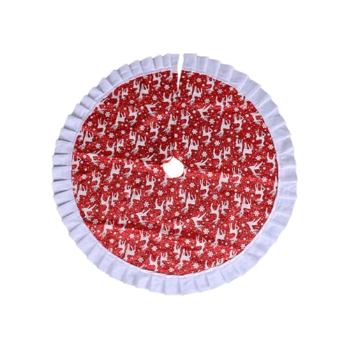 Vdaxvme Runde Weihnachtsbaumdecke, 90 cm Weihnachtsbaumschmuck, Rock, bedruckte Bodenmatte für Weihnachtsbaumschmuck