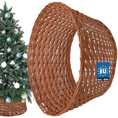 KOTARBAU® Weihnachtsbaum Rock aus Weide Ø 60 cm Weihnachtsbaumkorb Weihnachtsbaumständer Hülle Deko Tannenbaumständer Standfuß Naturfarbe Christbaumständer aus Rattan Natur