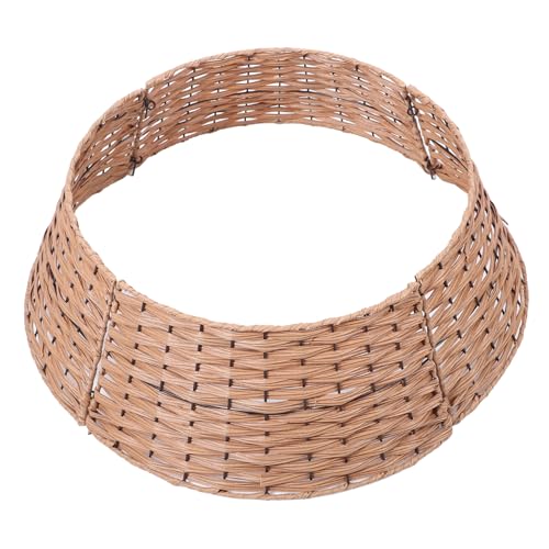 TOPPERFUN Weihnachtsbaum Rock Rund Kragen Braun Klein Weihnachtsbaumständer Abdeckung Dekoration für Innen Außen Weihnachten Festtagsdeko