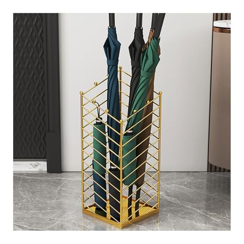 GJMSSMY Schirmständer aus Edelstahl mit Abtropfschale und 12 Haken – Kompakter Schirmhalter für Zuhause, Hotel und Geschäft – Aufbewahrungsregal für Lange und Kurze Stöcke