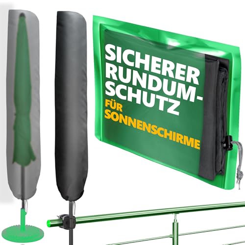 4smile Sonnenschirm Schutzhülle, Anthrazit - Schutzhülle für Schirm 2 m Ø / 2 m x 1,25 m - Polyester Sonnenschirmhülle wetterfest, strapazierfähige Schirmhülle, Abdeckung Sonnenschirm Standard