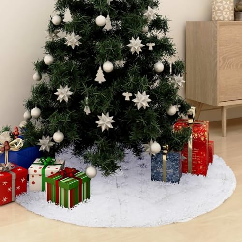 Rantry Luxus-Weihnachtsbaumdecke Wei? 90 cm Kunstpelz Weihnachtsbaum Model330272