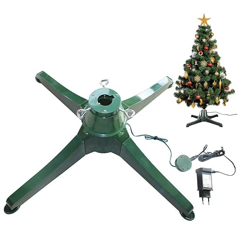 Drehbarer Weihnachtsbaumständer - Elektrischer 360 Grad verstellbarer Weihnachtsbaumständer, Heavy-Duty künstlicher Weihnachtsbaumständer mit Rollen und verstellbarem Sockel, Metall-Weihnachtsbaumhalt