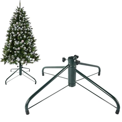 Ouvin Weihnachtsbaumständer mit Rollen, Eisen Metallsockel, 4 Füße, Partydekoration,, grün, 21.65 