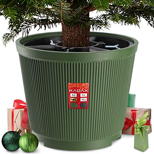 KADAX, aus recycelten Kunststoff, Tannenbaumständer einen echten Baum, Ständer einen Weihnachtsbaum (Baumhöhe bis 250cm / Grün)