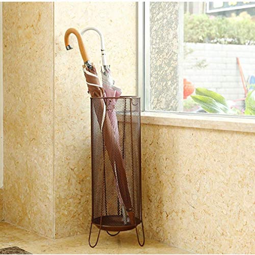 XAXIAOZ Schirmeimer, Schirmständer, Schirmständer, Vintage-Eisen, Hotel/Kaffee, lang und kurz, mit Tropfschale, bodenstehender Stockständer, Messing