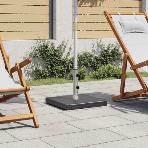 Teenpull Sonnenschirmständer Granit 28,5 kg Quadratisch Schwarz, Robust Outdoor Schirmständer mit Rollen, Verstellbarer Terrassenfuß für 38/48mm Mastdurchmesser