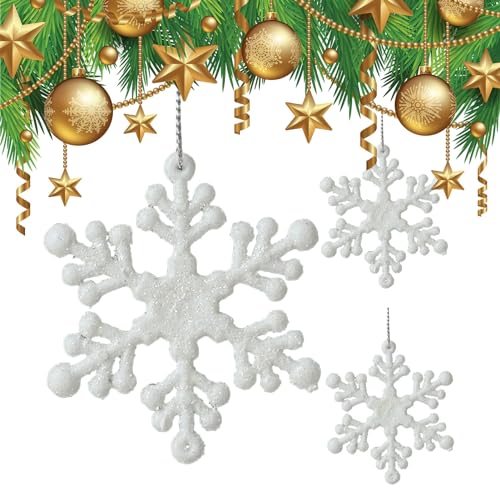 Christbaumschmuck zum Aufhängen - Weihnachts-Schneeflocken- Anhänger | Tragbarer Weihnachtsbaumschmuck für Weihnachtsbäume, Decken, Türen Eastuy