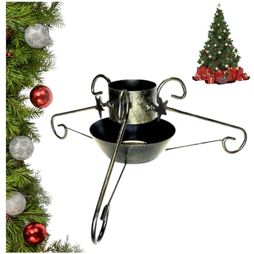 HUW Weihnachtsbaumständer mit Wasserbehälter - aus hochwertigem Metall Stahl - Baumhöhe bis 1,7 m 170 cm - Stammdurchmesser bis 10 cm - Wasser Christbaumständer Antik Design Christmas - Klassisch