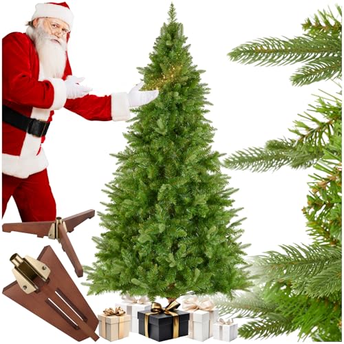 tectake® Künstlicher Weihnachtsbaum, naturgetreuer Tannenbaum künstlich mit Spritzguss- und PVC-Nadeln, biegbare Tannenzweige, pflegeleicht, Weihnachtsbaum künstlich als Weihnachtsdeko - 180 cm