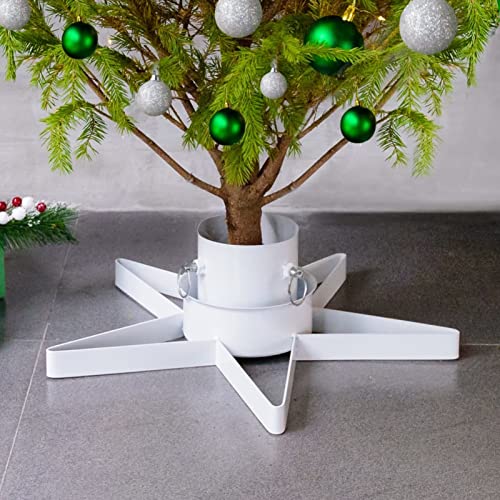 LAPOOH Weiß 47x47x13,5 cm, Weihnachtsbaumständer,, Tannenbaum Ständer, Weihnachtsbaum Standfuß