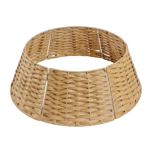 Weihnachtsbaum-Kragen, Handgefertigte Rattan-Weihnachtsbaum-Ein fassung, Weihnachtsständer, Baum-Kragen-Korb-Basis für Feiertagsdekoration, Retro-Baumkorb Im Pastoralen Stil,
