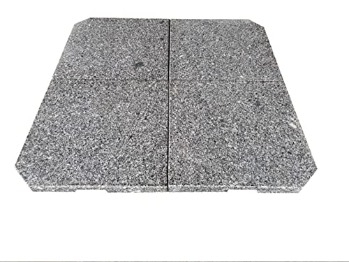 Pure Home & Garden 4 Granitplatten Rock für Schirmständer, perfekt auch für Ampelschirme, 120 kg Gesamtgewicht