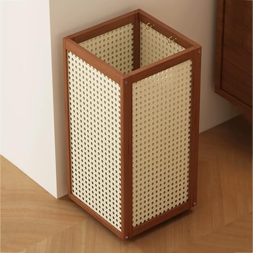 YQMHEZ Schirmständer, Quadratisch, Aus Bambus, Hohl, Freistehender Regenschirmständer, Vintage-Rattan-Stöcke, Gehstockhalter for Eingangsbereich, Ecke Oder Büro(Brown)