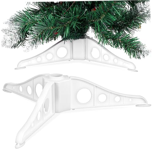 TOBBOMEY Stabiler Weihnachtsbaumständer aus Abnehmbar Weißer Christbaumhalter für Künstliche Bäume Fester Halt und Vielseitige Nutzung für Weihnachtsdekoration
