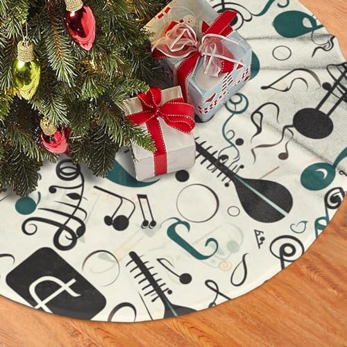 EVANEM Weihnachtsbaumrock mit Plüsch-Musik-Thema, 91,4 cm, Plüsch, Weihnachtsbaum-Abdeckung, Weihnachtsbaummatte, Dekoration für Neujahr, Festival, Urlaub, Party-Dekoration