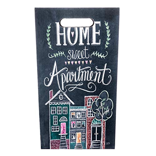 Rebecca Mobili Regenschirmständer Schirmständer Dunkelgrau MDF Canvas Home Sweet Apartment Vintage Wasserauffangschale - 40 x 24 x 24 cm (H x B x T) - Art. RE6148
